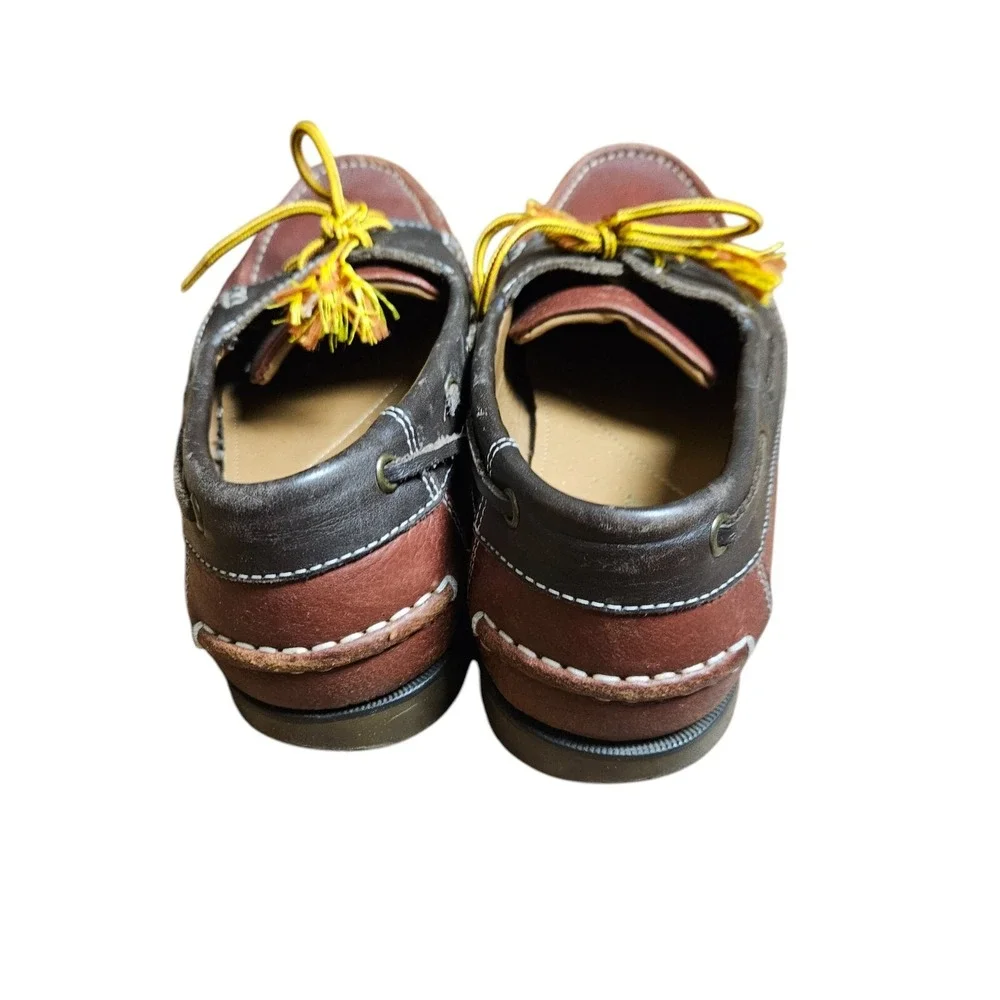 Samuel Windsor Deck Boat Shoes Mens Two Tone Black Burgundy Leather‎ Size 10
